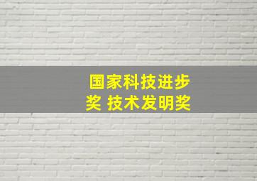 国家科技进步奖 技术发明奖